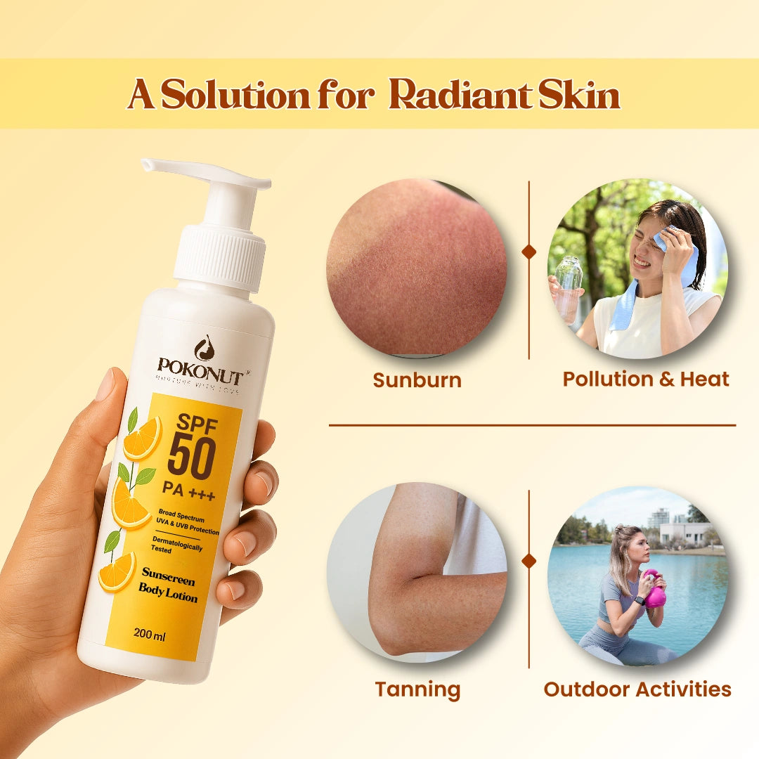 Pokonut Sunscreen Body Lotion | SPF 50 PA+++ | 200ML