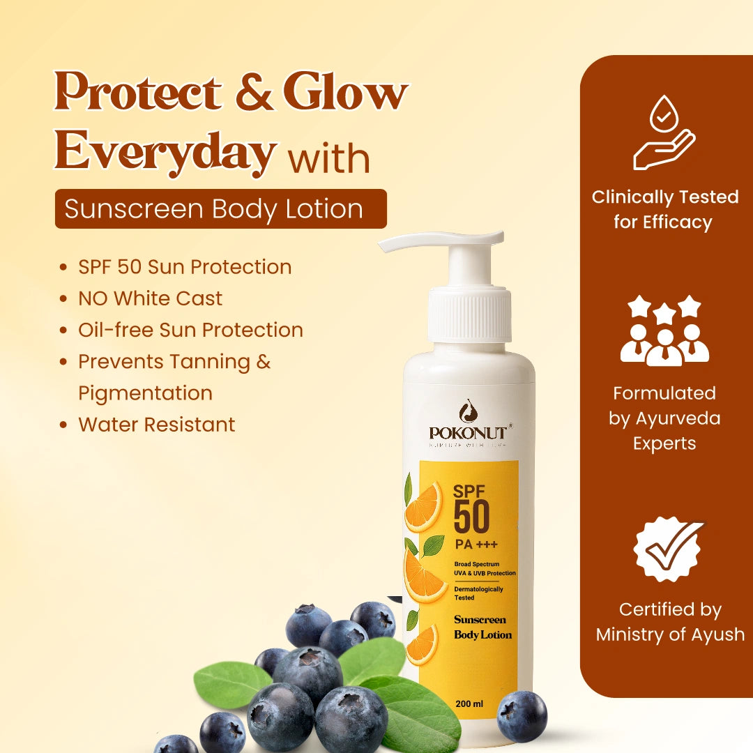Pokonut Sunscreen Body Lotion | SPF 50 PA+++ | 200ML