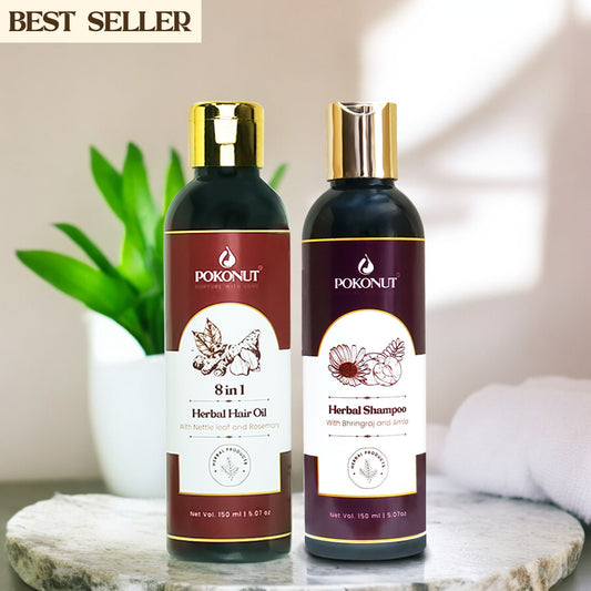 Herbal Hair care kit(Hair oil and Shampoo)