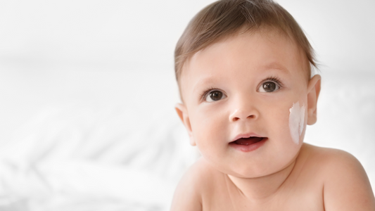 Skincare routine for babies using pokonut's herbal products