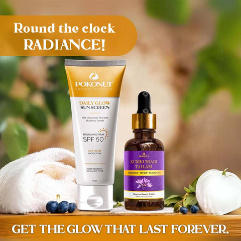Day & Night Radiance Duo - Sunscreen & Kumkumadi Face Oil