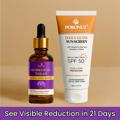 Day and Night Radiance Duo - Sunscreen and Kumkumadi Face Oil