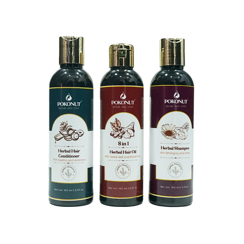 Herbal Hair care Kit (Hair oil, Shampoo, Conditioner)-150ML Each