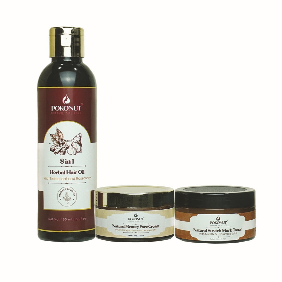 Ayurvedic Skin & Hair Care Combo Kit (2 product) Pokonut