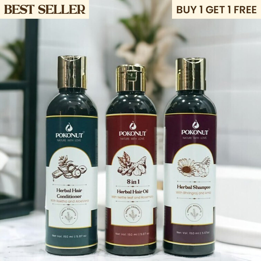 Herbal Hair care Kit (Hair oil, Shampoo, Conditioner)-150ML Each