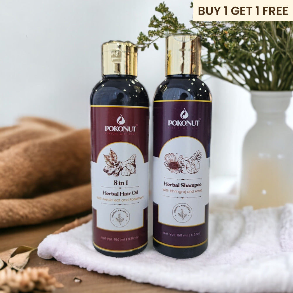 Herbal Hair care kit(Hair oil and Shampoo)