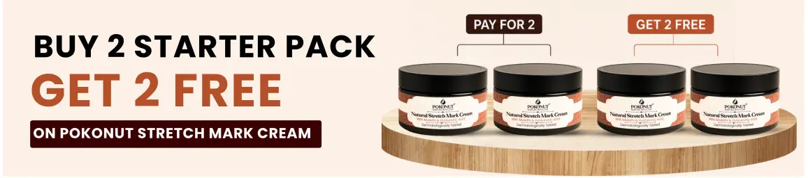Pokonut Stretch Mark Cream promo banner