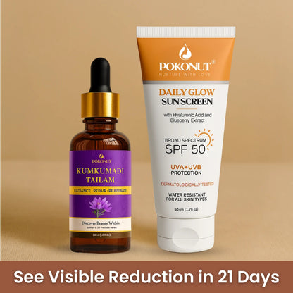 Day and Night Radiance Duo - Sunscreen and Kumkumadi Face Oil