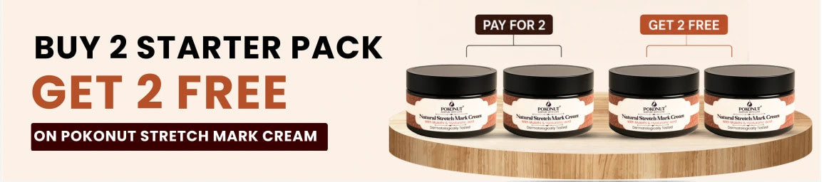 Pokonut Stretch Mark Cream promo banner