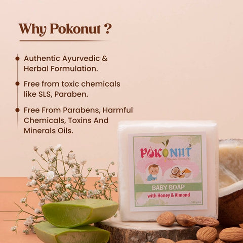 Ayurvedic Baby Bathing Bar (Pack of 1) - Pokonut